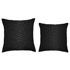 Leopard Pattern Black Leopard Print Cheetah Throw Pillow, 18x18, Multicolor