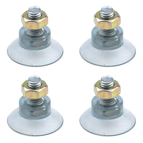 Geesatis 4 Pcs Suction Cup with Nut, Plastic Sucker Pads Hooks for Glass Window Bathroom Wall Door, 30 mm / 1.2 inch Diameter