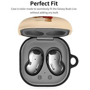 Compatible with Galaxy Buds Live Case, Teddy Bear Friends Cute Hard Protective Shockproof Accessories with Key Chain Anti-Break Anti-Lost Cover