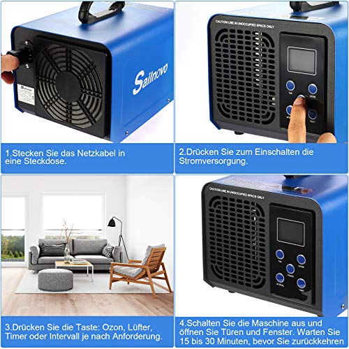 12000mg/H Ozone machine with LCD, Loop Mode, Adjustable for Any Size Room for Home, Car, Business