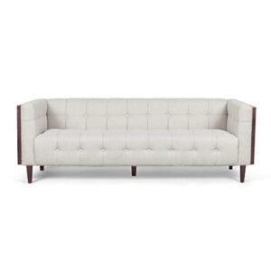 christopher knight home mclarnan tufted 3 seater sofa - beige/brown
