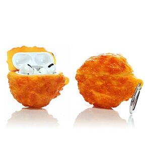 lewote airpods pro silicone case funny cute cover compatible for apple airpods pro[simulation food series][best gift for kids friends boys girls] (fried chicken nuggets)
