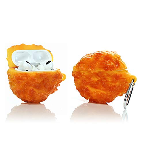 LEWOTE Airpods Pro Silicone Case Funny Cute Cover Compatible for Apple Airpods Pro[Simulation Food Series][Best Gift for Kids Friends Boys Girls] (Fried Chicken Nuggets)