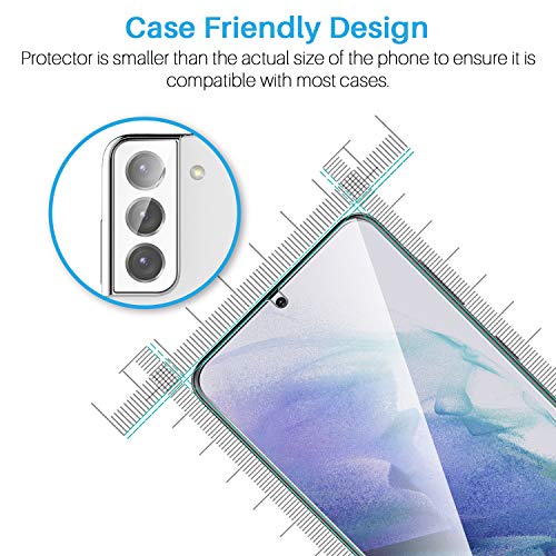 LK [2+2 Pack] for Samsung Galaxy S21 Plus Screen Protector with 2 Pack Camera Lens Protector [Work with Fingerprint Reader] Ultra-thin, Tempered Glass Screen Protector for S21 Plus, Anti Scratch