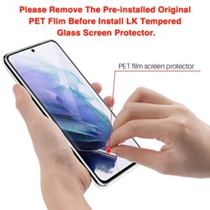 LK [2+2 Pack] for Samsung Galaxy S21 Plus Screen Protector with 2 Pack Camera Lens Protector [Work with Fingerprint Reader] Ultra-thin, Tempered Glass Screen Protector for S21 Plus, Anti Scratch