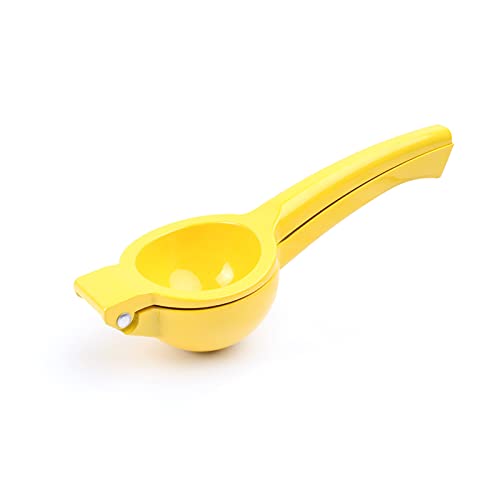 KUFUNG Metal Lemon Squeezer, Citrus Juicer, Manual Press for Extracting the Most Juice Possible (Yellow, M)