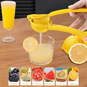KUFUNG Metal Lemon Squeezer, Citrus Juicer, Manual Press for Extracting the Most Juice Possible (Yellow, M)