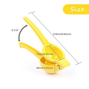 KUFUNG Metal Lemon Squeezer, Citrus Juicer, Manual Press for Extracting the Most Juice Possible (Yellow, M)