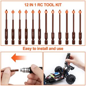 Hex Screwdrivers Set 12 in 1 RC Hobby Tools Kit S2 Steel Tool for RC Car Model Drone Airplane Robotics Helicopter Quadcopter Boat FPV Home Appliances Repair