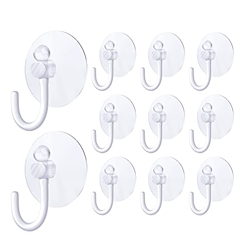 Jetec 24 Pieces Suction Cup Light Suction Cup Wall Hooks Hangers Light Clear Suction Cup Clips for Christmas Wreath String Lights Xmas Decoration (35 mm)