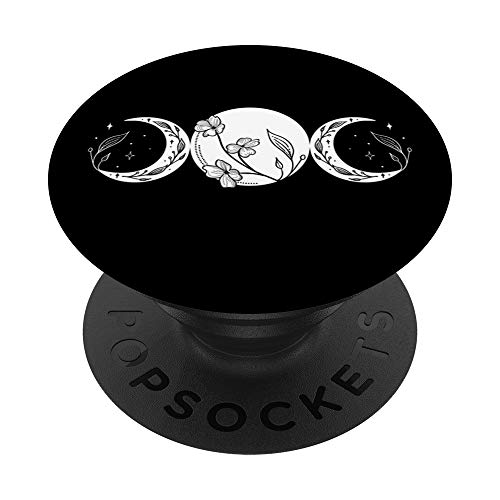 Floral Triple Moon Goddess/Moon Phase PopSockets PopGrip: Swappable Grip for Phones & Tablets