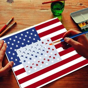 WISYOK 12 Pieces American Flag 50 Star Stencil Templates, 6 Sizes American Flag Templates, Ideal for DIY Crafts Design, Independence Day Project, American Flag Projects