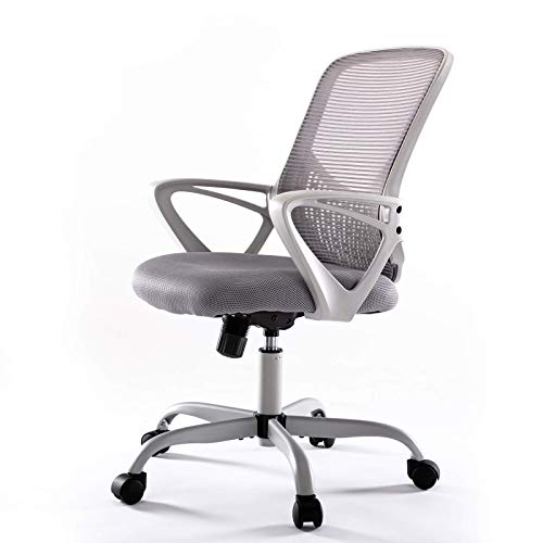 Office Desk Chair, Mid Back Lumbar Support Computer Mesh Task Chair, Grey