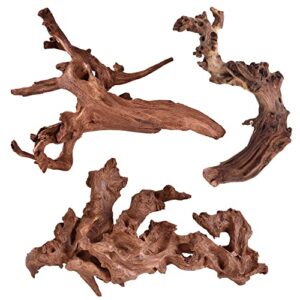 majoywoo natural coral driftwood for aquarium decor fish tank decorations, assorted driftwood branch 6-10" 3 pcs, reptile decor…