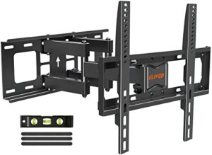 elived tv wall mount full motion premium with swivel and tilt for most 26-65 inch flat curved screen tvs, tv mount bracket with dual articulating arms supports tv up to 99 lbs max vesa 400x400