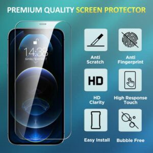 [3+3 Pack] Tempered Glass Screen Protectors and Camera Lens Protector for iPhone 12 Pro Max 6.7 inch, [Anti-Scratch], [9H Hardness], [Anti-Fingerprint], [Easy Install], [Bubble Free], [Ultra-Thin]