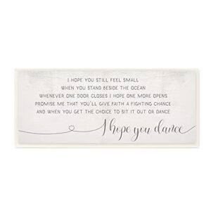 stupell industries faith fighting chance phrase romantic dance quote, designed by daphne polselli wall plaque, 7 x 17, beige