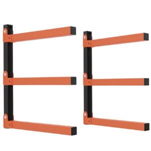 torack lumber storage metal rack, wood organizer with 3-level wall mount (1pack)