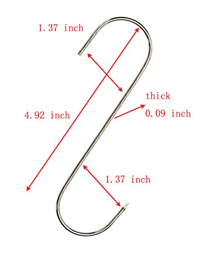 ONLYKXY 4.5 Inch Meat Hook, 20 Pieces Meat Hooks for Butchering Hanging Beef, Stainless Steel S Hooks Utility Hooks for Meat Processing (20)