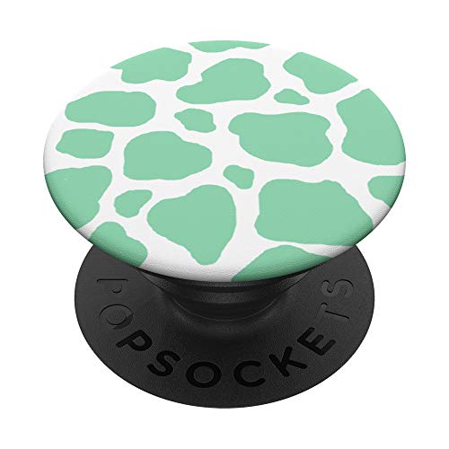 Green Cow Print Mint Teal Animal Skin Pattern Cute Trendy PopSockets Swappable PopGrip