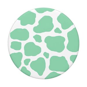 Green Cow Print Mint Teal Animal Skin Pattern Cute Trendy PopSockets Swappable PopGrip