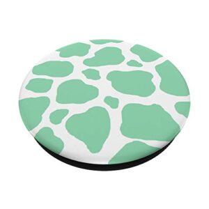 Green Cow Print Mint Teal Animal Skin Pattern Cute Trendy PopSockets Swappable PopGrip