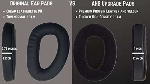Premium Hybrid Ear Pads Compatible with Sennheiser GSP 370, Sennheiser GSP 350, GSP 303, GSP 302, GSP 301 and GSP 300 Headphones. Premium Protein Leather | Premium Velour | Soft High-Density Foam
