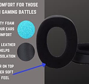 Premium Hybrid Ear Pads Compatible with Sennheiser GSP 370, Sennheiser GSP 350, GSP 303, GSP 302, GSP 301 and GSP 300 Headphones. Premium Protein Leather | Premium Velour | Soft High-Density Foam