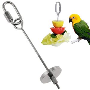 E-Outstanding Bird Food Holder 14.5cm Stainless Steel Parrot Cage Skewer Food Stick Spear Fruit Vegetable Holder