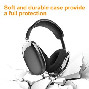 Valkit Compatible with Airpods Max Case Cover, Clear Soft TPU Protective Headphones Cover Headset Shockproof Full Case for Airpods Max -Transparent