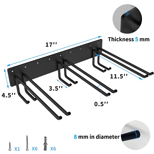 Qualward Garage Organization, Tool Organizer,Garage Wall Storage Rack, 6 Holds, Ski Wall Mounted, Heavy Duty Home and Garage Storage Hanger (2 Pack)