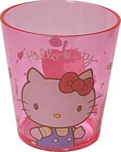 sanrio hello kitty plastic cups 7.8 × 8.5 × 7.8 cm 260ml dinnerware drinkware saucers kitchen (red)