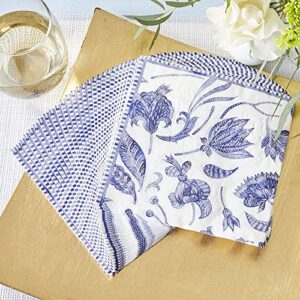 kate aspen blue willow wedding napkins, thick decorative dinner napkins, luncheon serveware, perfect for wedding reception or bridal shower