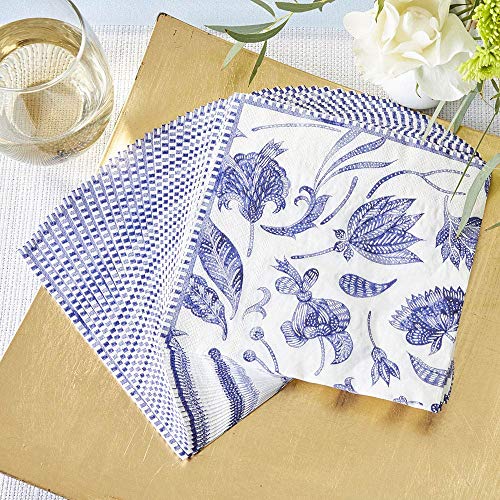 Kate Aspen Blue Willow Wedding Napkins, Thick Decorative Dinner Napkins, Luncheon Serveware, Perfect for Wedding Reception Or Bridal Shower