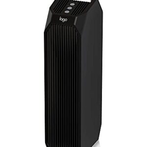 Lago Air Purifier for Home with True HEPA Odor Reducing Carbon Filters Up to 222 sq ft - Silent, Multiple Purification Speeds - Reduces Pet Dander, Pollen, Smoke, Dust (Black)