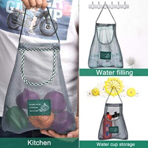 3PCS Reusable Mesh Bag, Portable Produce Bags, Washable Hanging Storage Bags, Organizer Shopping Handbag for Fruit, Garlics, Onions, Potatoes