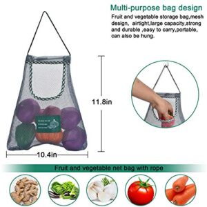 3PCS Reusable Mesh Bag, Portable Produce Bags, Washable Hanging Storage Bags, Organizer Shopping Handbag for Fruit, Garlics, Onions, Potatoes