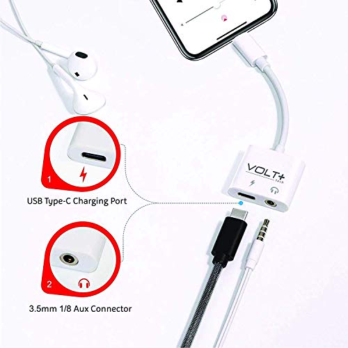 Headphone Aux Adapter Works for Samsung Galaxy S21+ 5G/Plus/Ultra with USB-C 3.5mm Audio & Charging Port Dongle