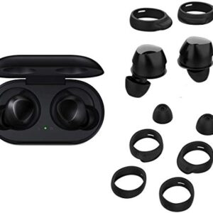 Zotech 8 Pair Eartips Set Anti Slip Earhooks Kit for Samsung Galaxy Buds 5 Pairs Silicone Earbud Eartips XS/S/M/L/XL, 3 Pairs Earhooks S/M/L (Black)