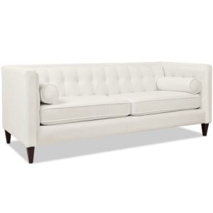 jennifer taylor home jack, 84" sofa, cloud white performance velvet