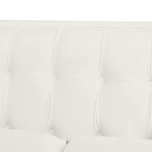 Jennifer Taylor Home Jack, 84" Sofa, Cloud White Performance Velvet