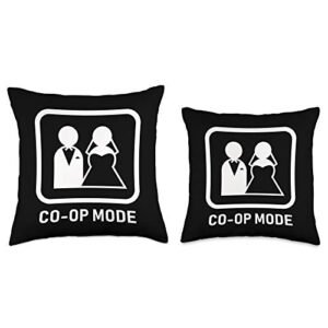 Funny Gamer Couple Designs Gamer Couple/Marriage Gift Idea-Funny Video Game Co-op Throw Pillow, 16x16, Multicolor