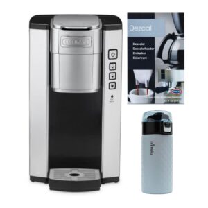cuisinart ss-5p1 compact single serve coffee brewer bundle with double wall stainless steel tumbler and descaling powder (3 items)