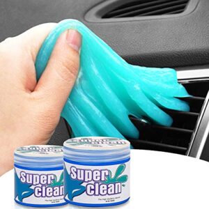 2 pcs car cleaning gels - universal auto detailing tools car interior cleaner putty, automotive dust air vent interior detail detailing putty universal dust cleaner for auto laptop home (blue)