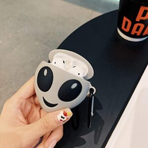 Oqplog for Airpod 2/1 for AirPods Case 3D Cute Fun Cartoon Fashion Funny Character Air Pods 2&1 Cover Design for Men Girls Women Teen Boys Unique Kawaii Trendy Soft Silicone Cases – Luminous Alien