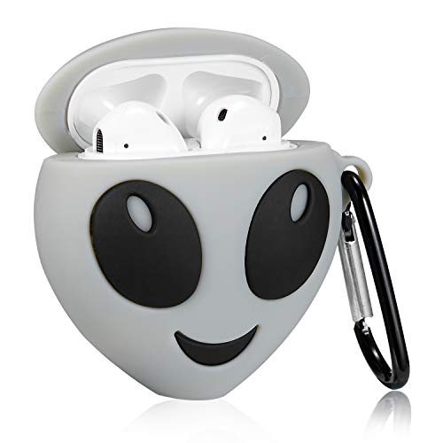 Oqplog for Airpod 2/1 for AirPods Case 3D Cute Fun Cartoon Fashion Funny Character Air Pods 2&1 Cover Design for Men Girls Women Teen Boys Unique Kawaii Trendy Soft Silicone Cases – Luminous Alien