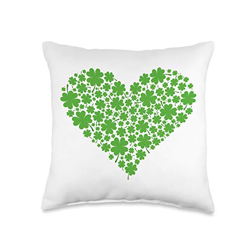 St. Patrick's Day gifts Shamrock Heart-St Patrick's Day Throw Pillow, 16x16, Multicolor