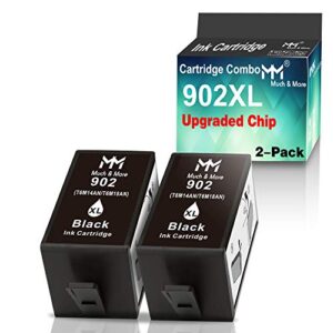 mm much & more compatible ink cartridge replacement for hp 902 xl 902xl to used with officejet 6961 6979 6951 6954 6956 6958 6962 6950 officejet pro 6974 6968 6970 6975 6978 6960 6979 (2 x black)