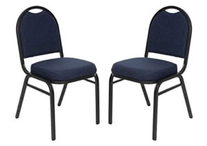 oef furnishings premium fabric upholstered stack banquet chair, blue/black