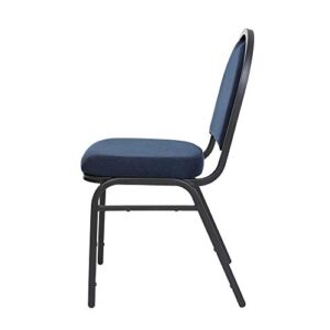 OEF Furnishings Premium Fabric Upholstered Stack Banquet Chair, Blue/Black